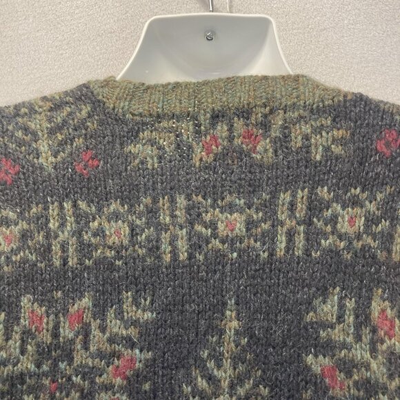 Eddie Bauer Fair Isle Christmas Sweater Mens Medium M Wool Blend Crewneck Knit - Picture 12 of 15